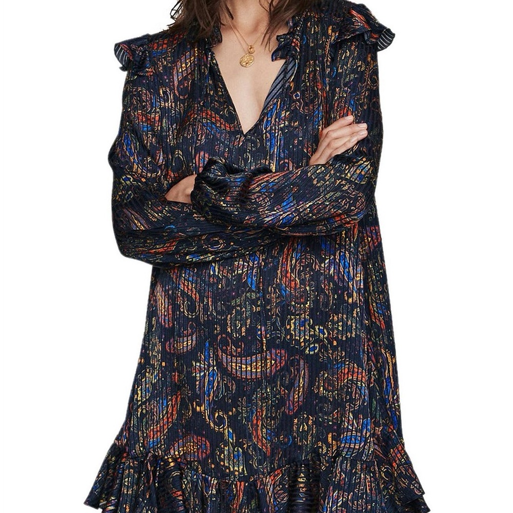 Elegant Multicolor Paisley Riley Dress Sz 2 NWT